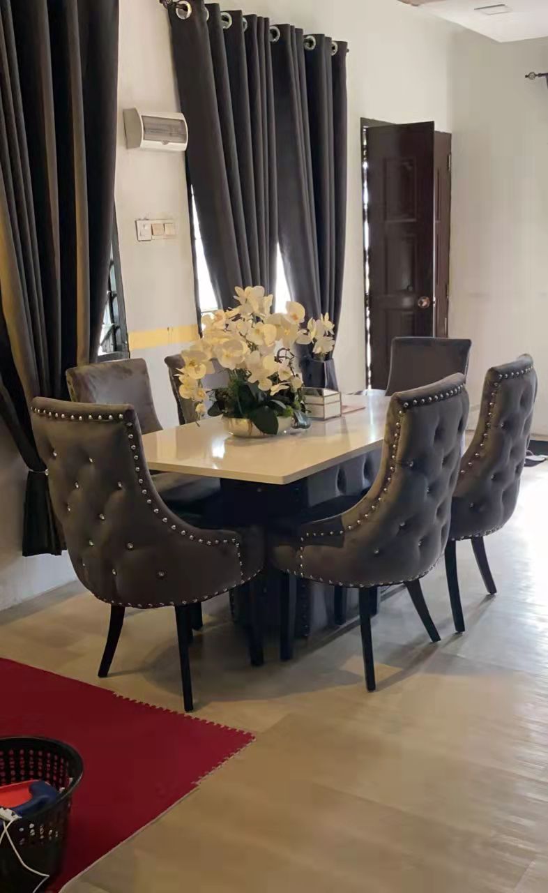 TITAN 𝐌𝐞𝐣𝐚 𝐌𝐚𝐤𝐚𝐧 Marble Dining Table Table Set 6 seaters / 8 seaters / Free Shipping | Shopee Malaysia