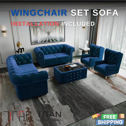 PREMIUM Wing Chair Sofa Set